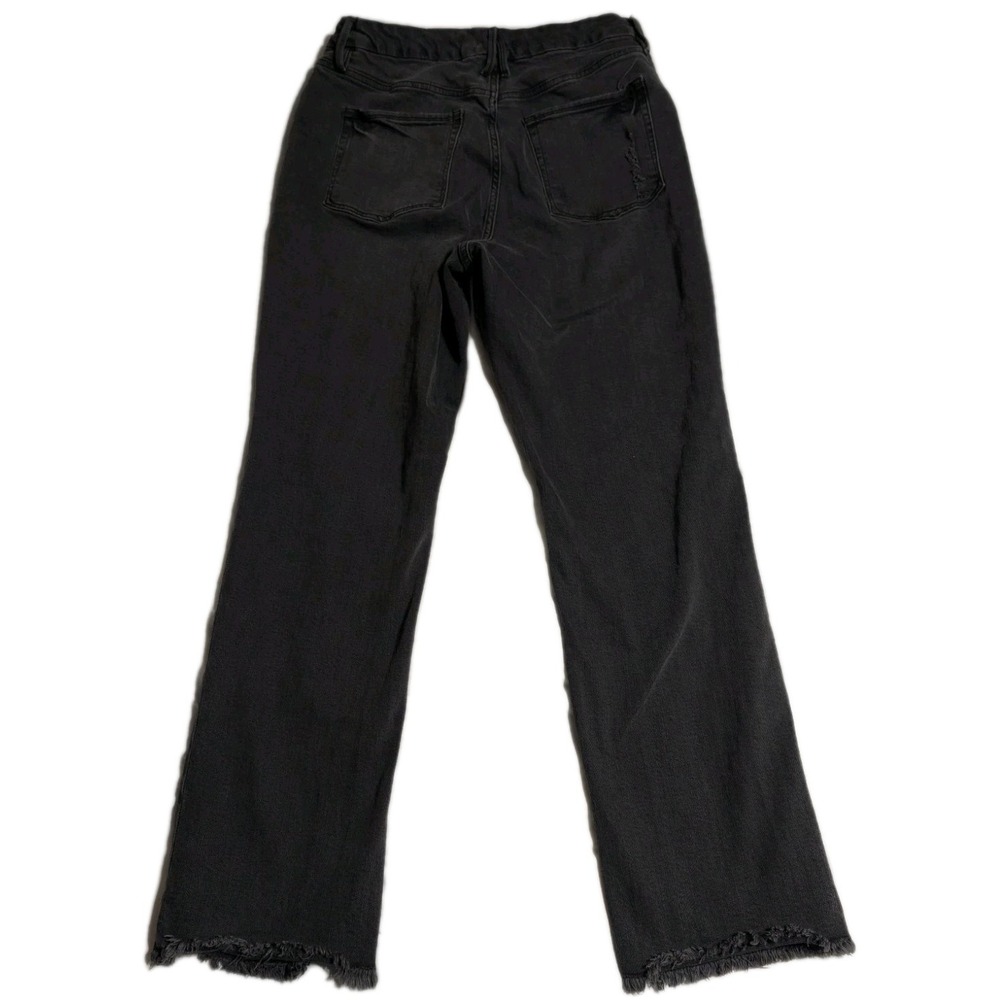 Good American Black Split Raw Hem Jeans Women's Size 15 Stretch Button Fly - Picture 6 of 10